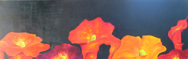 Hot Lilies 1200 x 390 mm